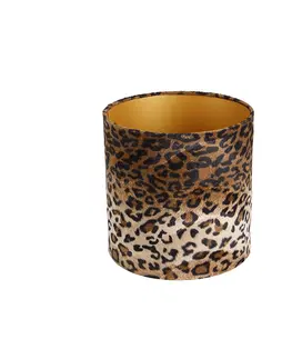 Tienidlo na lampu Velúrové tienidlo s leopardím dizajnom vo vnútri 25/25/25 zlata