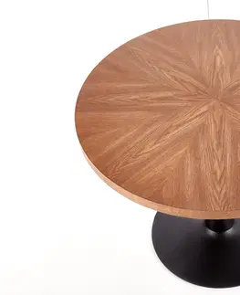 Jedálenské stoly HALMAR Carmelo okrúhly jedálenský stôl orech / čierna