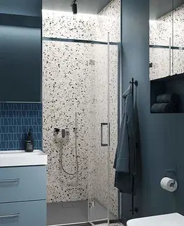 Sprchovacie kúty CERSANIT - Sprchové dvere LARGA chróm 80X195, pravé, číre sklo S932-115