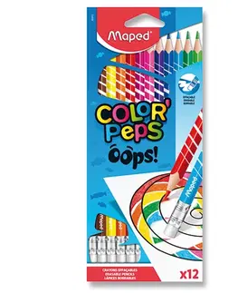 Hračky MAPED - Pastelky trojhranné "COLOR'PEPS OOPS" s gumou sada 12 ks