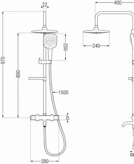Sprchy a sprchové panely MEXEN/S - KX17 vaňový stĺp s termostatickou batériou, chróm 779001791-00