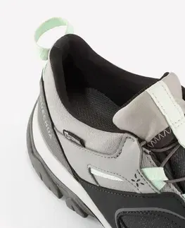 tenis Detská nepremokavá turistická obuv Crossrock so šnúrkami 35-38 sivá