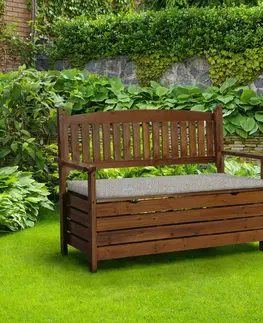 Záhradné lavice Záhradná lavička, hnedá, 123,5 cm, DILKA