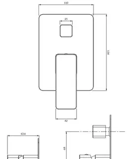 Kúpeľňové batérie OMNIRES - PARMA sprchová batéria podomietková grafit /GR/ PM7435GR