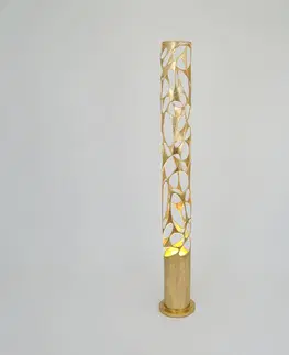 Stojacie lampy Holländer Stojacia lampa Talismano, zlatá farba, výška 176 cm, železo