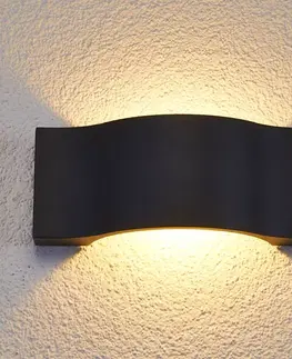 Vonkajšie nástenné svietidlá Lucande Vonkajšie nástenné LED svietidlo Jace grafitové