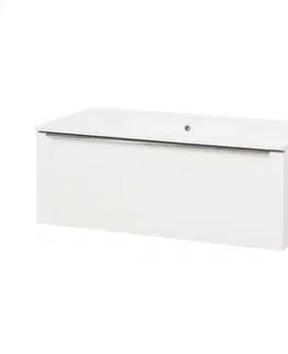 Kúpeľňový nábytok MEREO - Mailo, kúpeľňová skrinka s keramickým umývadlom 101 cm, biela, chróm madlo CN517