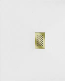 Vane MEXEN/S - Hugo sprchová vanička SMC 100 x 100, biela, krytka zlatá 42101010-G