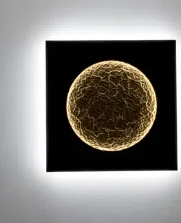 Nástenné svietidlá Holländer Nástenné svietidlo Plenilunio LED, hnedá/zlatá farba, šírka 100 cm