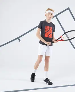 bedminton Chlapčenské tenisové šortky TSH100 biele