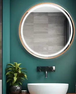Kúpeľňa REA - Zrkadlo LED 80cm MMJ BRUSH ROSE GOLD HOM-05509