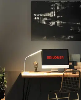 Stolové lampy na písací stôl Briloner Stolová LED lampa 7472 dotykový stmievač, biela