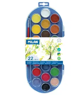 Hračky MILAN - Farby vodové - 22 farieb, 30mm