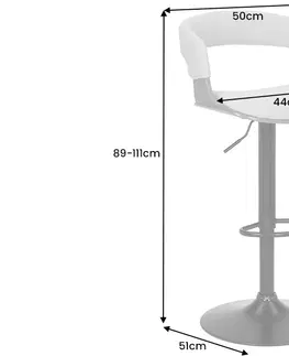 Barové stoličky LuxD Dizajnová barová otočná stolička Uriela jaseň / sivá