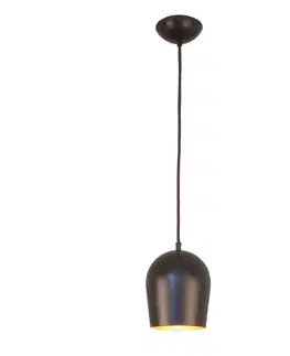 Závesné svietidlá Menzel Menzel Solo Glo12 závesná lampa v hnedo-čiernej