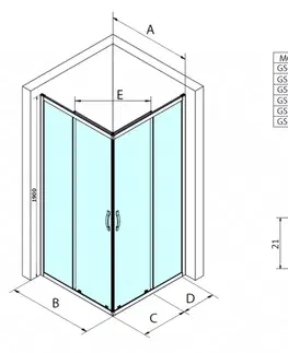 Sprchové dvere GELCO - SIGMA SIMPLY štvorcová sprchová zástena 1000x1000 rohový vstup, číre sklo GS2110GS2110