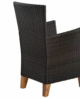 Záhradné kreslá a stoličky Záhradné kreslá s poduškami 2 ks polyratan Čierna