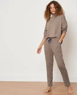 Loungewear Domáce nohavice, karamelový odtieň