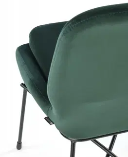 Jedálenské stoličky a kreslá Jedálenské kreslo K454 Halmar Tmavo zelená