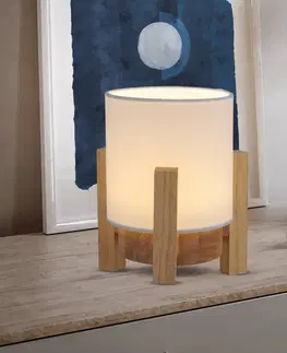 Stolové lampy Näve Stolná LED lampa Madita, výška 19 cm, prírodná/biela