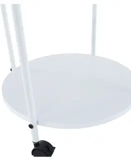 Konferenčné stolíky Príručný stolík s odkladacou táckou, biela, DERIN