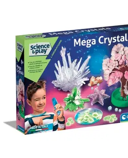 Drevené hračky Clementoni SCIENCE - MEGA Fluo kryštály