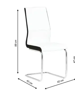 Jedálenské stoličky KONDELA Neana jedálenská stolička biela / chrómová