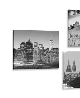 Zostavy obrazov Set obrazov mestá v zaujímavom prevedení