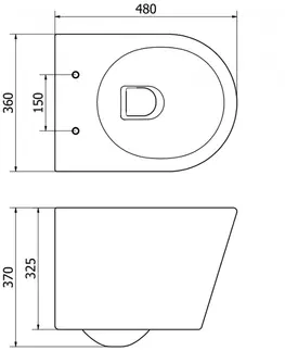 Záchody MEXEN/S - Rico Závesná WC misa Rimless vrátane sedátka s slow-slim, Duroplast, čierna mat 30720185