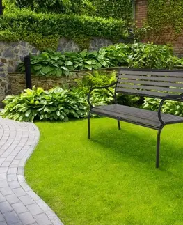 Záhradné lavice NABBI Gaya záhradná lavička čierna / sivá