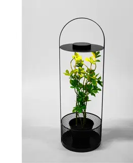 Kvetináče a truhlíky Dekoračný stojan s kvetináčom, LED osvetlenie, 58,5 cm, s umelou kvetinou, VELOM TYP 2
