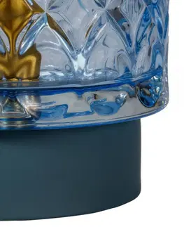 Vnútorné dekoratívne svietidlá Pauleen Pauleen Chic Glamour E14 LED batéria modrá kov