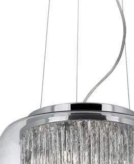 Závesné svietidlá Searchlight Sklenená závesná lampa Curva v brilantnom dizajne