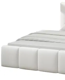 Postele NABBI Evora 160 čalúnená manželská posteľ biela