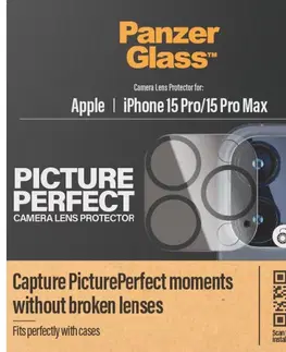 Puzdrá na mobilné telefóny PanzerGlass ochranný kryt objektívu fotoaparátu pre Apple iPhone 15 Pro, 15 Pro Max 1137