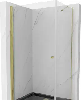 Vane MEXEN/S - Pretória sprchovací kút 80x90, transparent, zlatá + sprchová vanička vrátane sifónu 852-080-090-50-00-4070G