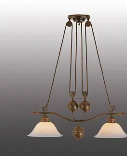 Závesné svietidlá Menzel Menzel Anno 1900 dvoj-plameňová závesná lampa