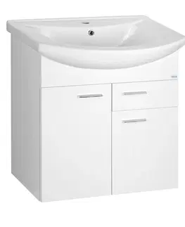Kúpeľňa AQUALINE - ZOJA umývadlová skrinka 61,5x74x32cm, 2x dvierka, 1x zásuvka, biela 51065A