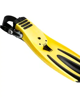 potápanie Potápačské nastaviteľné plutvy Avanti Superchannel ABS na potápanie s prístrojom žlto-čierne