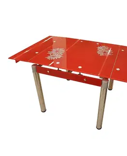 Jedálenské stoly Rozkladací stôl Frank  80/130x75cm red