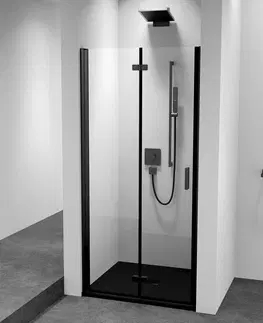 Sprchovacie kúty POLYSAN - ZOOM BLACK sprchové dvere do niky 900 lavé, číre sklo ZL4915BL-01