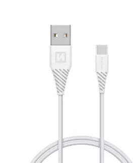 USB káble Dátový kábel Swissten s pčervenýĺženým USB-C konektorom pre odolné telefóny, biely 71504402