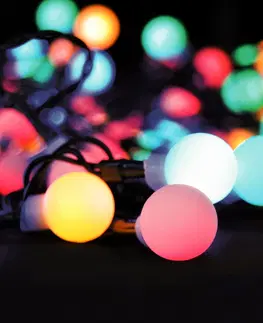 Vianočné dekorácie Solight Svetelná vonkajšia reťaz 100 LED s diaľkovým ovládačom, 10 m
