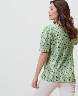 Shirts & Tops Blúzkové tričko s celoplošnou potlačou, zelené
