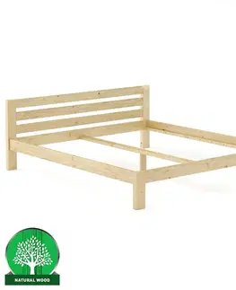 Drevené postele Posteľ borovica LK105–200x200 surová