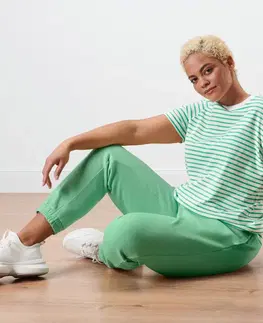 Shirts & Tops Pásikavé tričko s krátkymi rukávmi, zeleno-biele