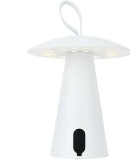 Záhradné lampy Stolná vonkajšia prenosná LED lampa Boise, biela, USB, 15 x 17 cm, plast