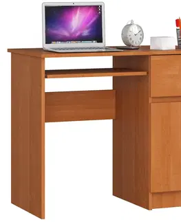 Písacie stoly Dizajnový písací stôl PIXEL90P, jelša