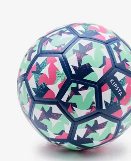 futbal Detská futbalová lopta Light Learning Ball veľkosť 4 modro-zeleno-fialová