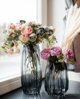 Dekoratívne vázy Vázy, set 2 ks, sivá/sivá, ELYSES TYP 2